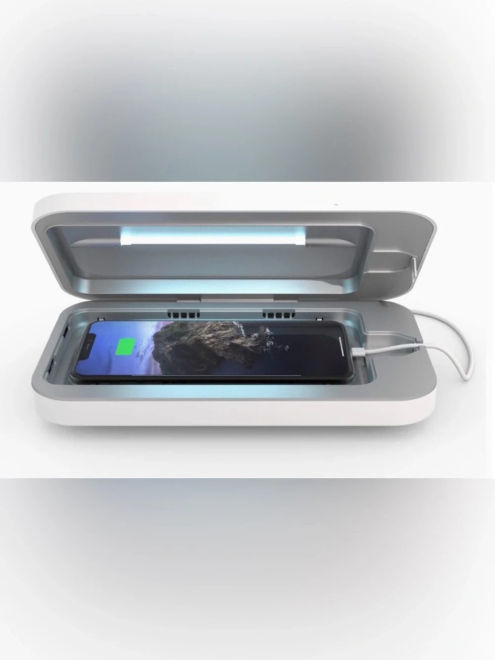 PhoneSoap Go Portable UV-C Phone Sanitizer Power Bank 6500mAh Model 701-2, White